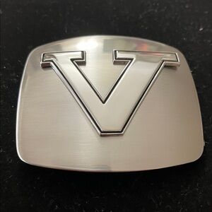 Metal V Logo Belt Buckle